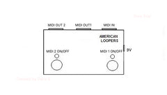 1 MIDI IN TO 2 MIDI OUT With On or Off Switches