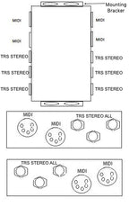 2 MIDI Through Plus 3 TRS Stereo WITH Mounting Brackets