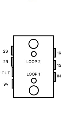 2CH VERTICAL True Bypass Looper With PREMIUM Switches - Two (2) Loops