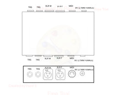 2 TRS XLR MALE XLR FEMALE MIDI 9V Junction Box Patchbay