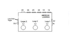 3CH Mini True Bypass Looper With Loop Order Switcher and PREMIUM Switches - Three (3) Loops