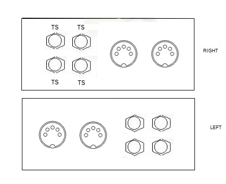 6 Way Junction Box (4 TS Jacks Plus 2 MIDI 5 Pin Through)