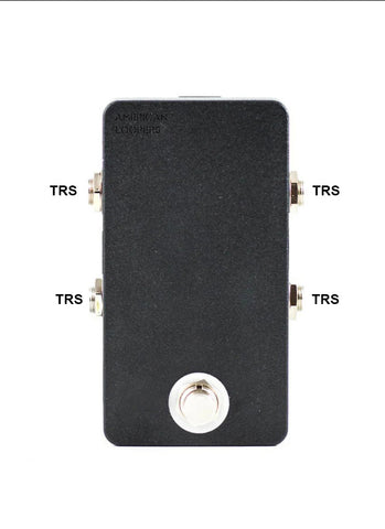 Dual TRS Stereo Channel Mute (ONE SWITCH) NO LED (Mute Two Stereo Inputs at The Same Time)