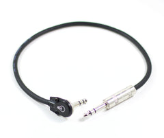 TRS (Stereo) 18" Right Angle Pancake Cable on One End and Straight Plug on The Other End