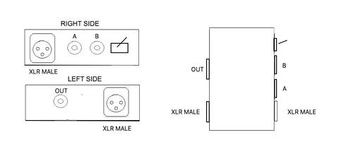 Junction Box (Through XLR Male Both Sides + AB Line Selector With Toggle Switch)