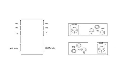 4 Way Junction Box (1 XLR, 1 TS, 2 TRS) Pedalboard Patch-bay Interface