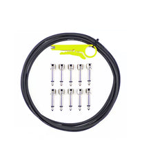 Evidence Audio Black 6 Plugs + 3 Feet of Cable Monorail High End Pedalboard Patch Cable Kit,KIT- AMERICAN LOOPERS - MADE IN USA