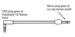 TRS (Stereo) 12" Cable For TC Flashback V2 One Right Angle End One Straight,Cables- AMERICAN LOOPERS - MADE IN USA